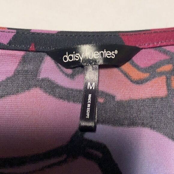 Daisy Fuentes heliotrope combo print v-neck top - Picture 3 of 9